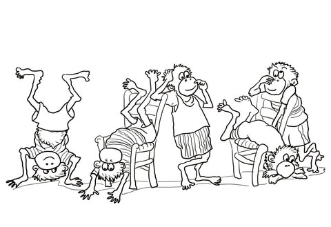Five little monkeys with nothing to do coloring page free printable coloring pages