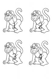 English worksheets five little monkeys