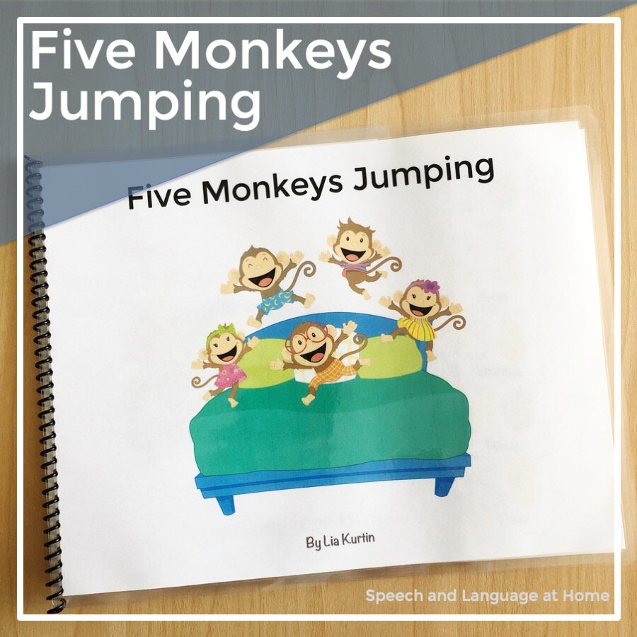 Five little monkeys early songs interactive books preschool aac vocabulary printable speech therapy â slp
