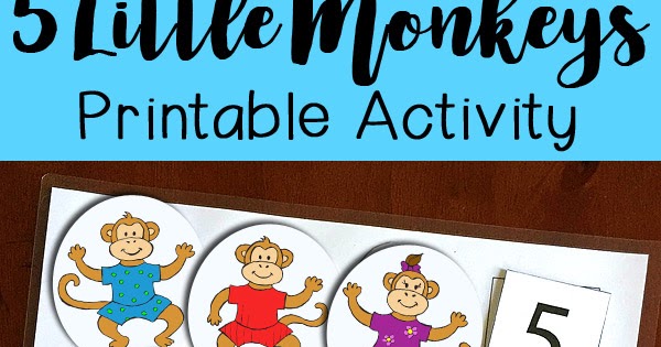 Five little monkeys jumping on the bed printable activity