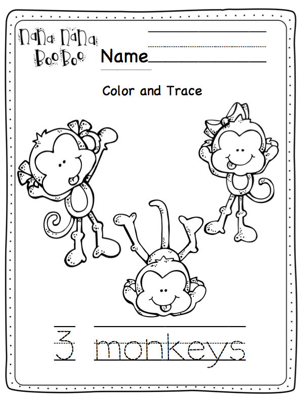 Five little monkeys swinging in a tree printable preschool printables