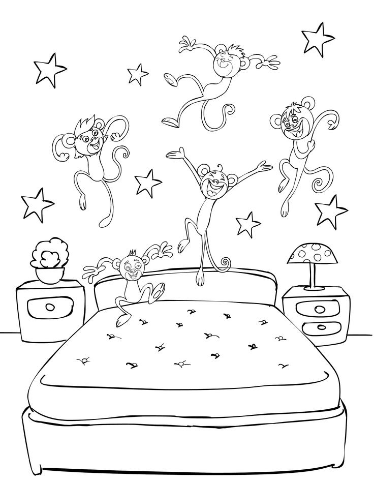 Five little monkeys coloring pages five little monkeys coloring page monkey coloring pages five little monkeys little monkeys