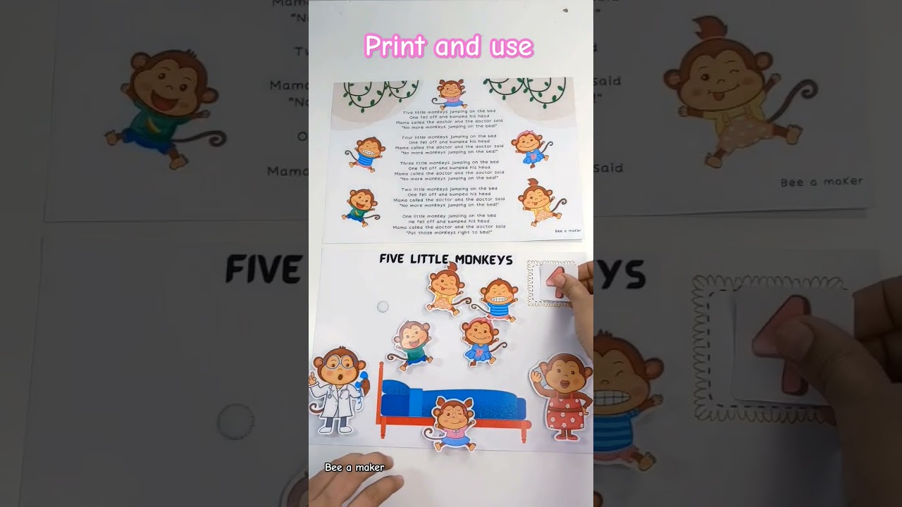 Five little monkeys printable nurseryrhymes