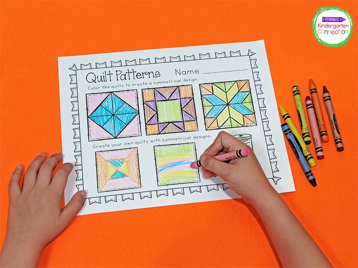 Free quilt symmetry patterns printable for kindergarten