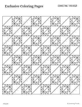 Quilt design coloring page pack