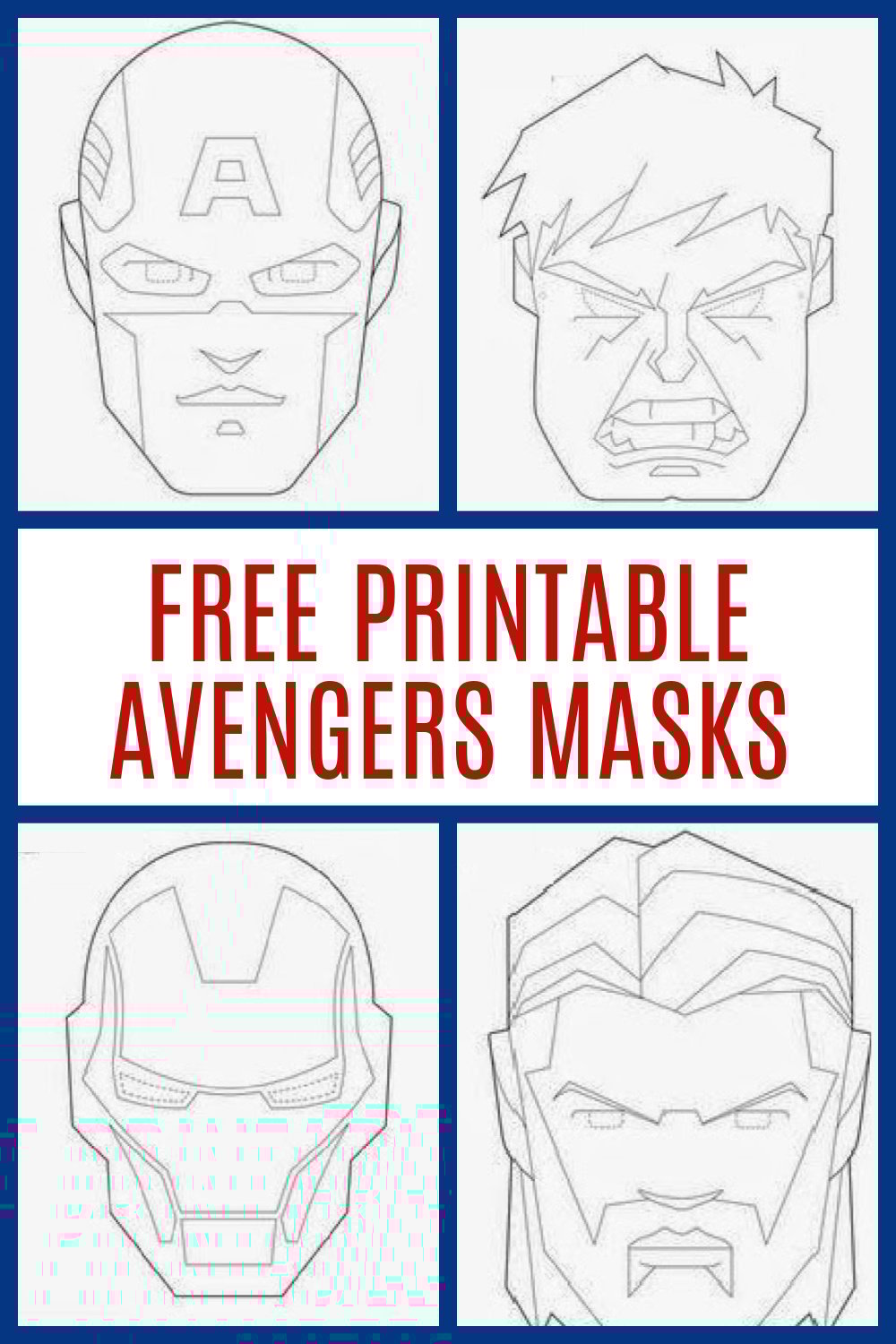 Free printable avengers masks to color
