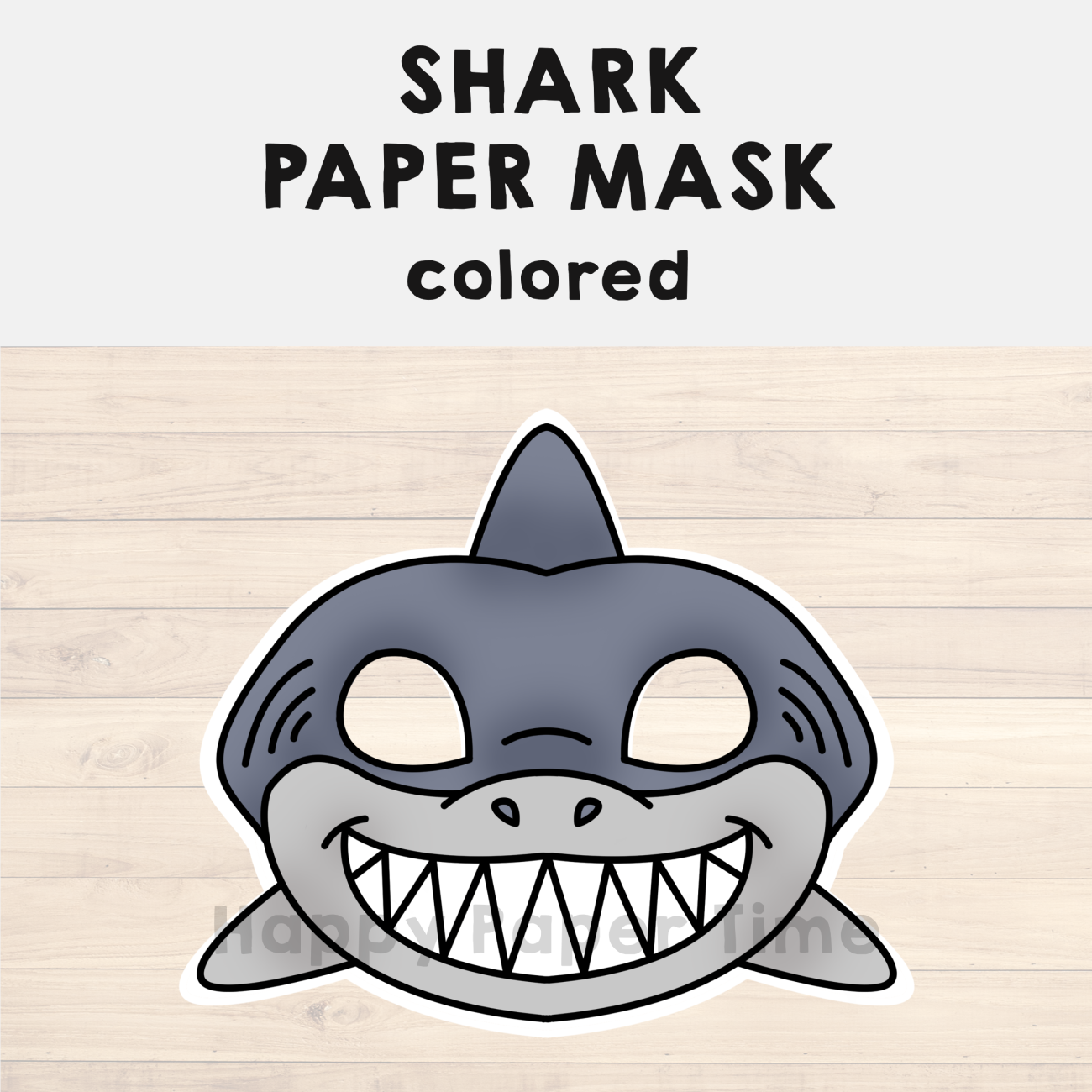 Shark paper mask printable ocean sea animal craft activity costume made by teachers