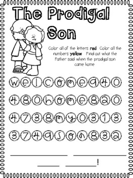 The prodigal son learn at home fun printables for k