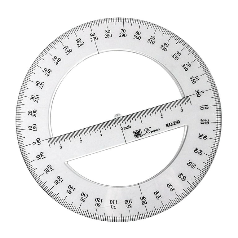 Portable degree protractor arm ruler angle measurement clear rule math large protractors for student office drawing measuring