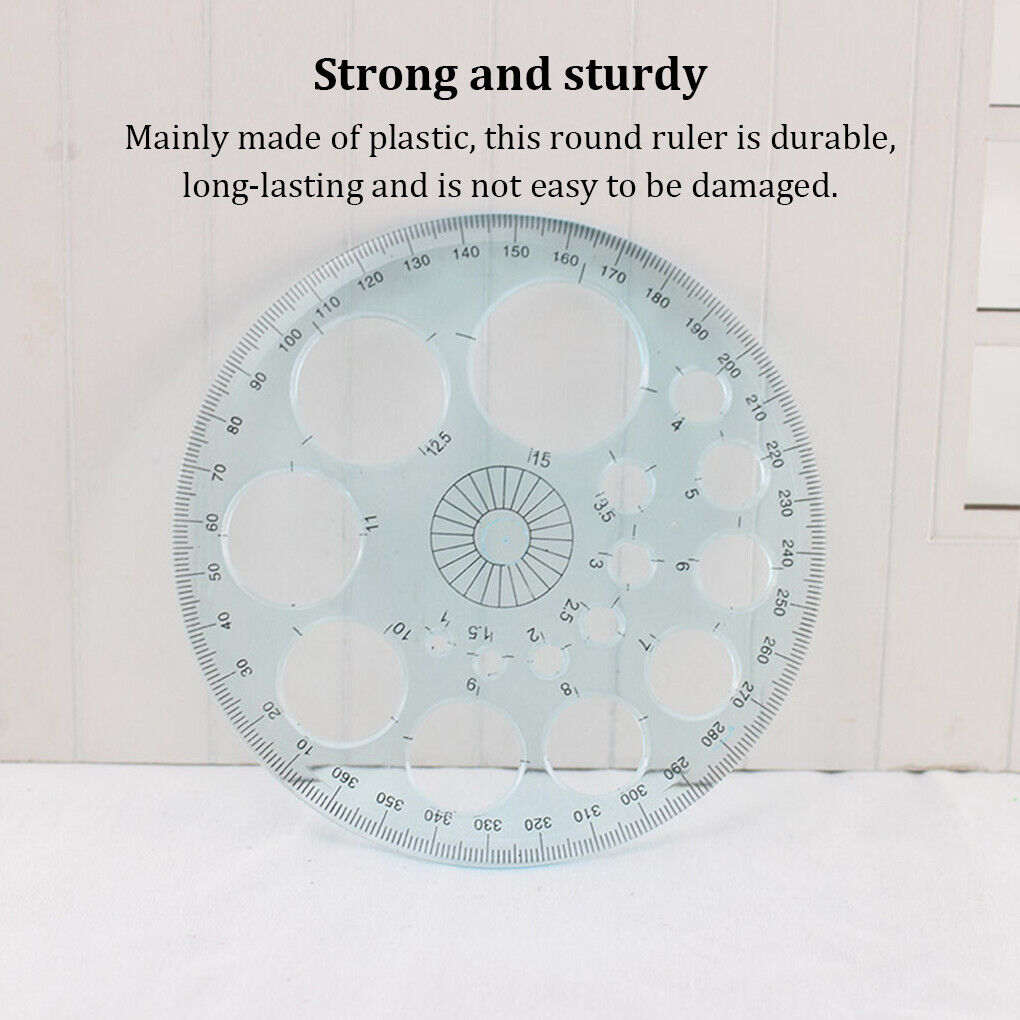 Color random degree protractor sketching round ruler circle template