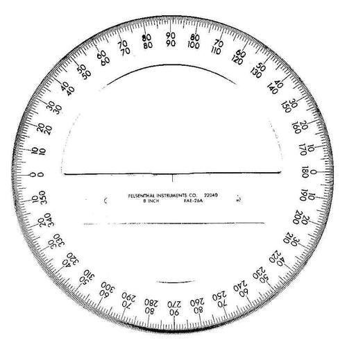 Protractor mm base degree