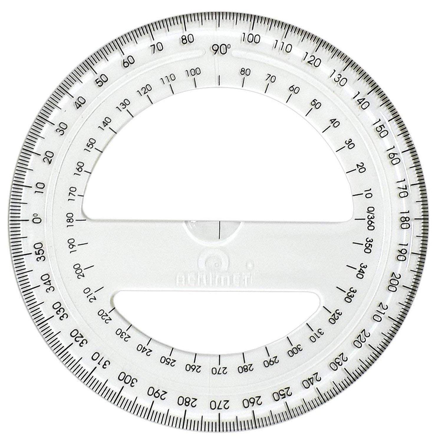 Acrimet º degree protractor premium cm diameter clear crystal color office products