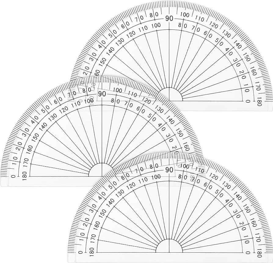 Pcs inch clear plastic protractor bulk math protractors set degrees geometry protractor drafting tools for classroom industry office school supplies office products
