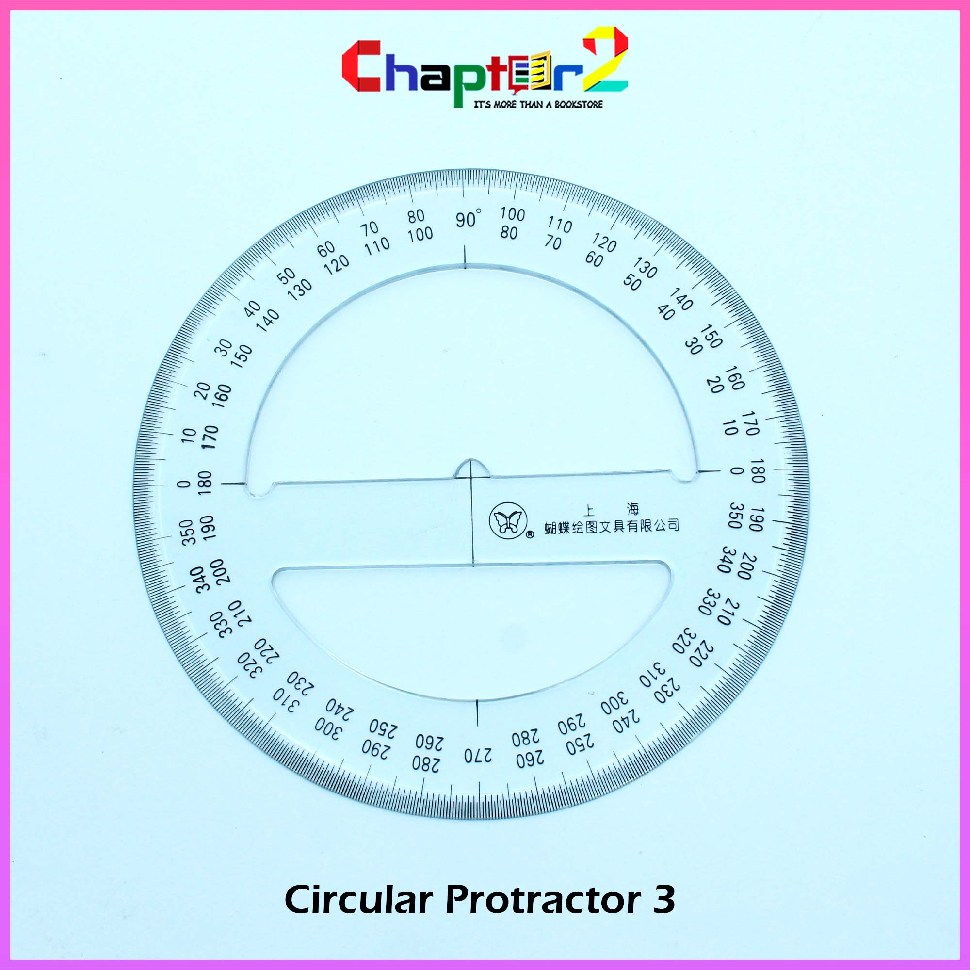 Circular protractor degree inches cm