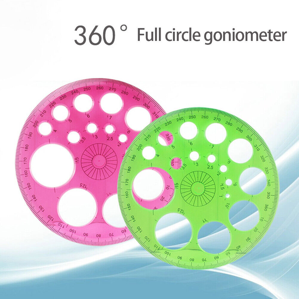School drafting drawing tool degree ruler protractor round ruler template
