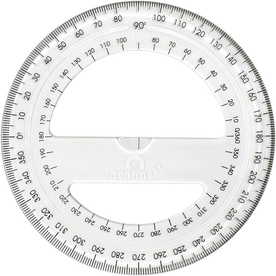 Acrimet º degree protractor premium cm diameter clear crystal color office products