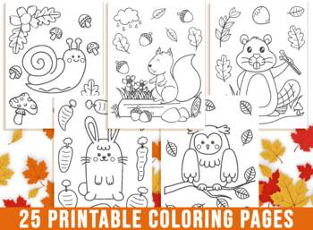 Fall coloring pages autumn coloring book for kids fall leaf fall pumpkin
