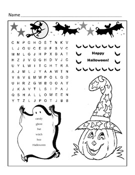 Halloween word search puzzle st grade by creative creations by mrs c