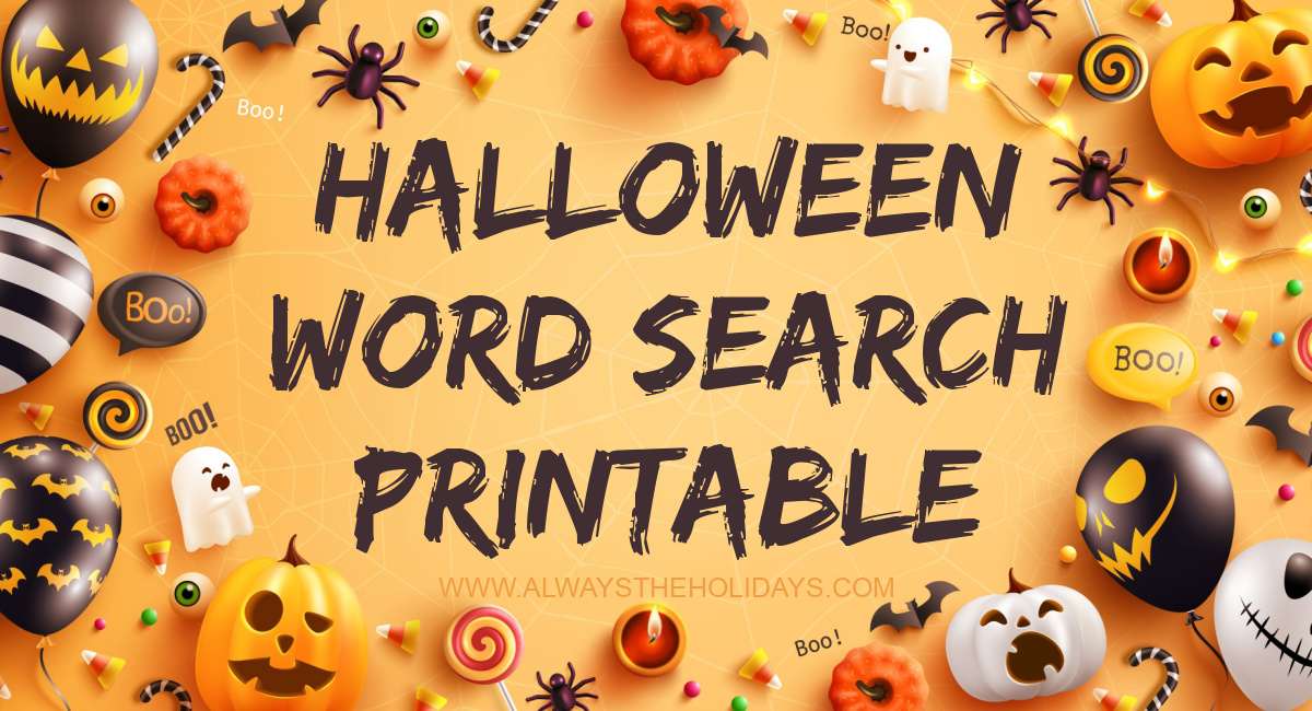 Free halloween word search printable