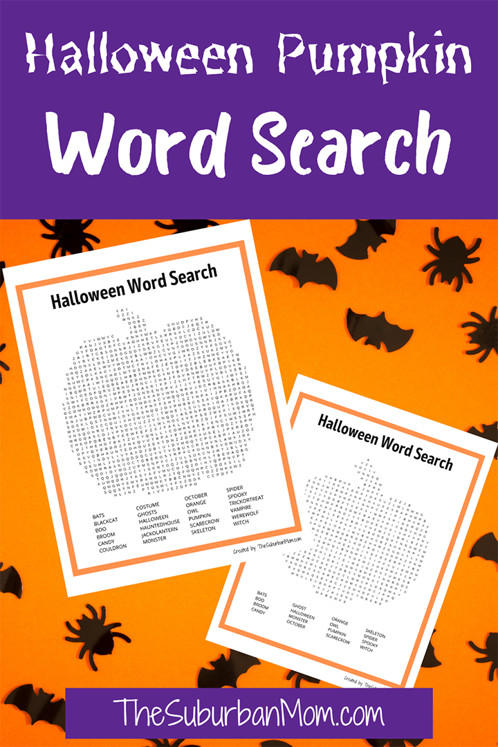 Free printable halloween pumpkin word search activity page