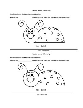 Behavior punch card and coloring page by ttli tpt