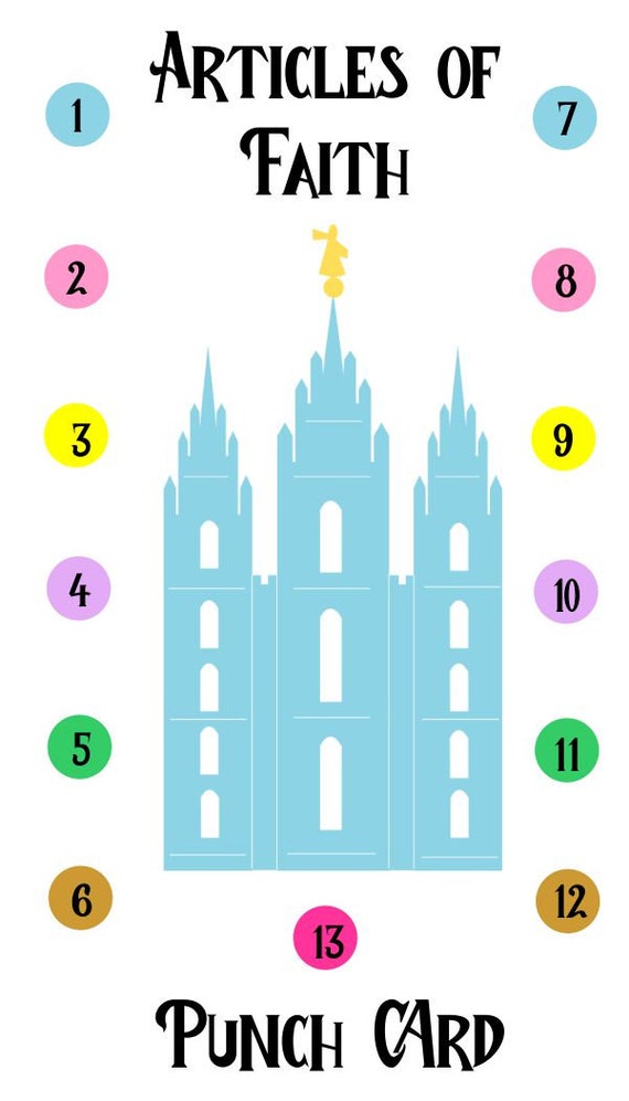 Articles of faith punch card