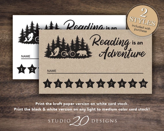 Instant download book punch cards printable reading is an adventure achievement reward card bookworm read a book tracker cards a instant download
