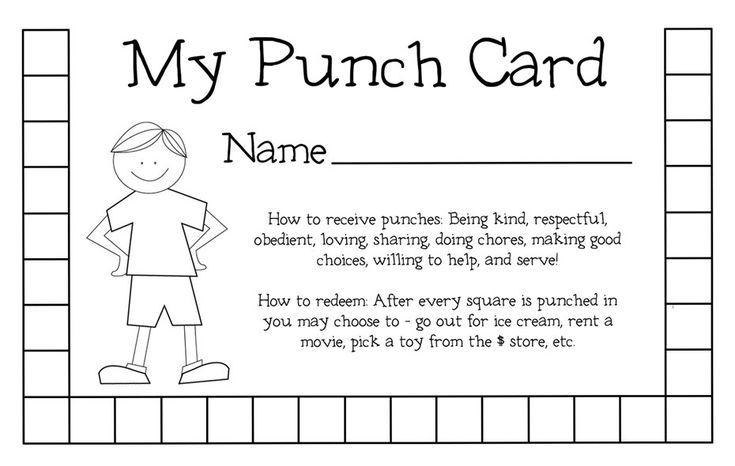 My responsibilities punch card punch cards card template card templates free