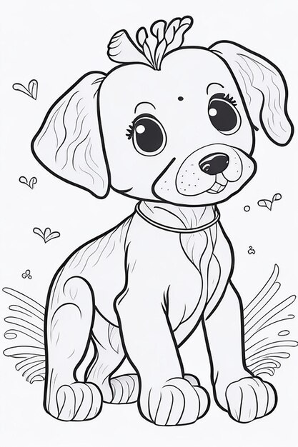 Page cute puppy coloring images