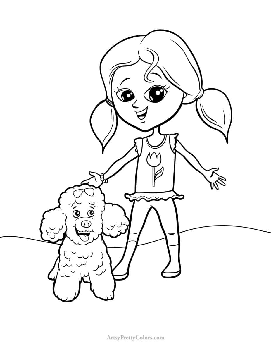 Cute puppy coloring pages for free