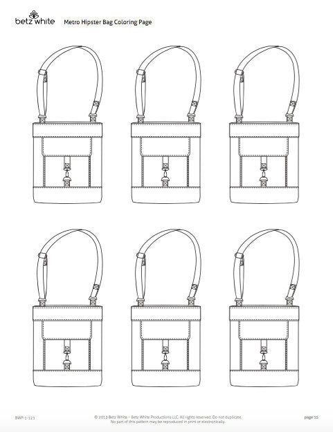 Metro hipster bag pdf sewing pattern â betz whites