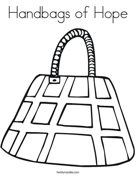 Handbags of hope coloring page