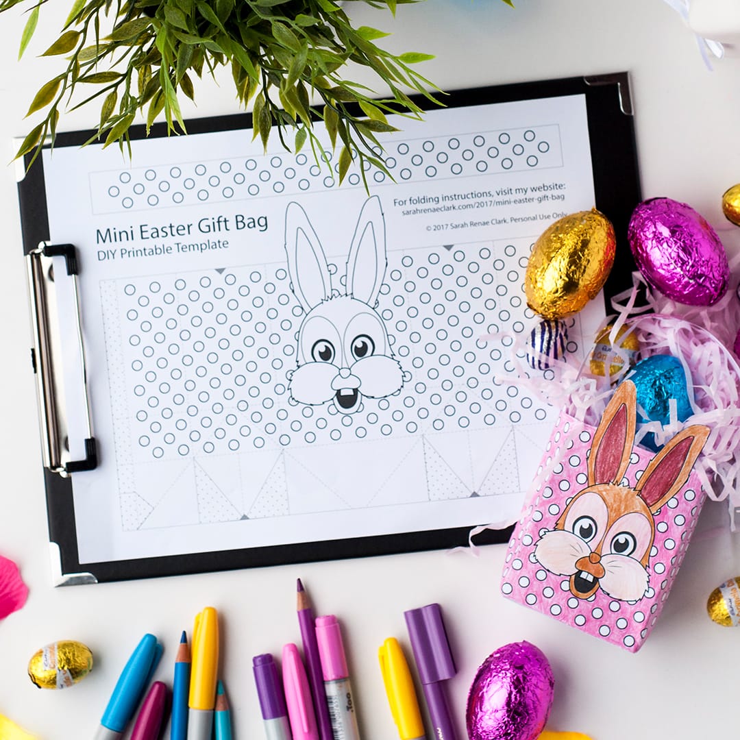 Diy easter gift bag templates set of