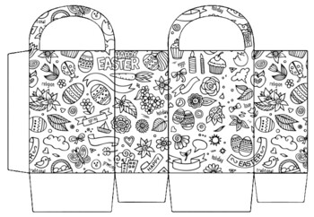 Easter basket craft template coloring pages by swati sharma tpt