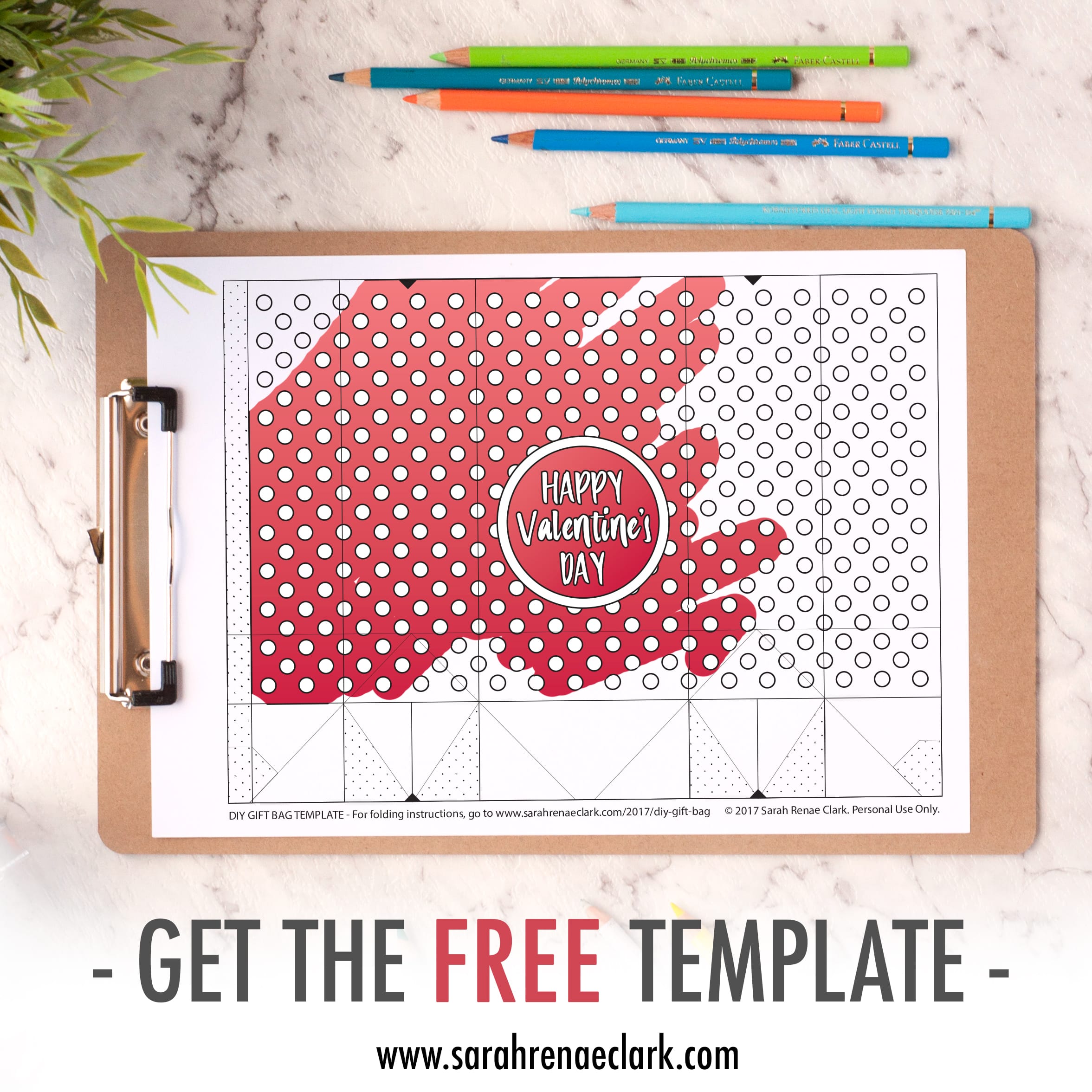 Diy valentines day paper gift bags free template tutorial