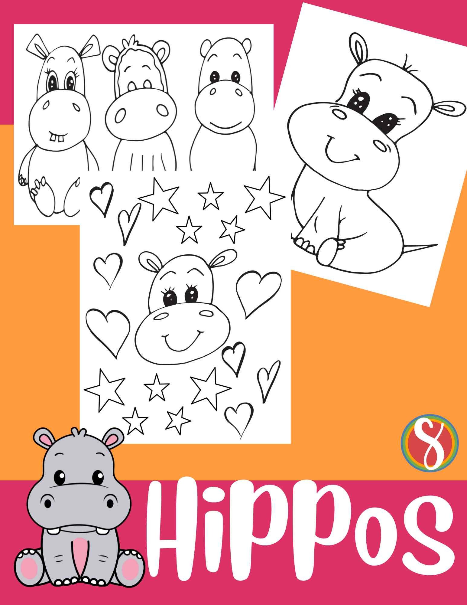 Free hippo coloring pages â stevie doodles