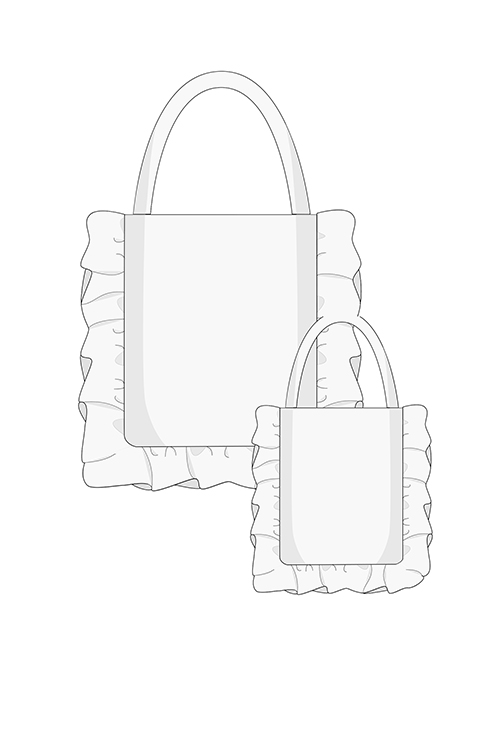 Tote bag pattern with ruffles the yasmine bag