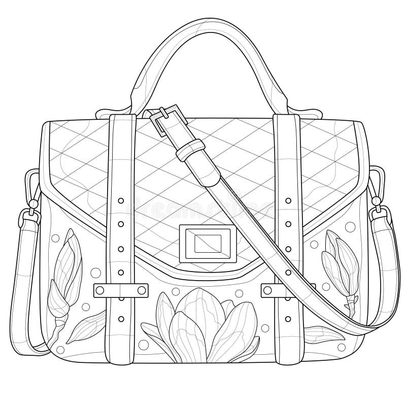 Handbag coloring stock illustrations â handbag coloring stock illustrations vectors clipart