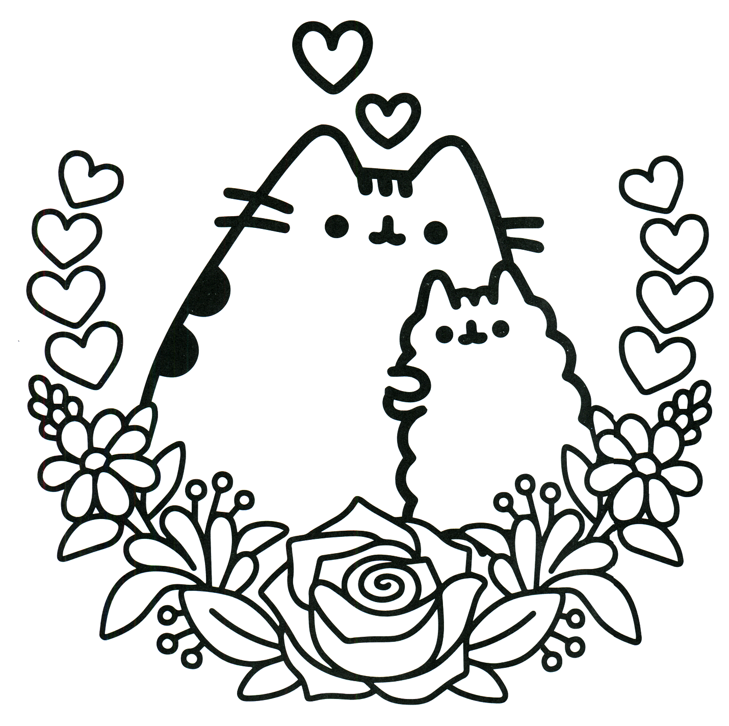 Pusheen coloring pages printable for free download