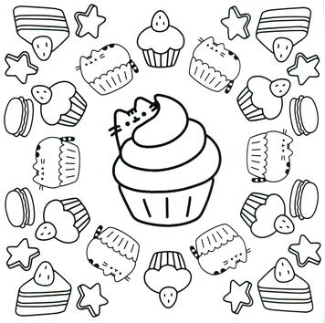 Pusheen coloring pages