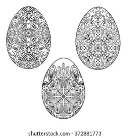 Easter eggs coloring pages set vector de stock libre de regalãas