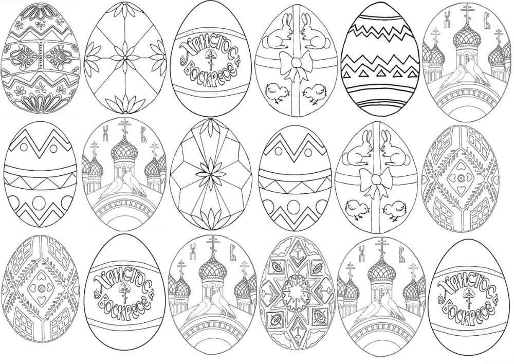 Easter eggs coloring pages