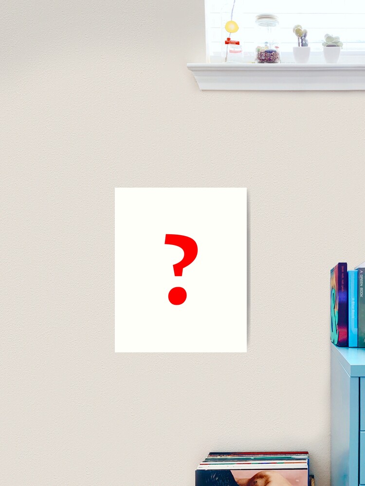 Red color question mark art print for sale by wecreations