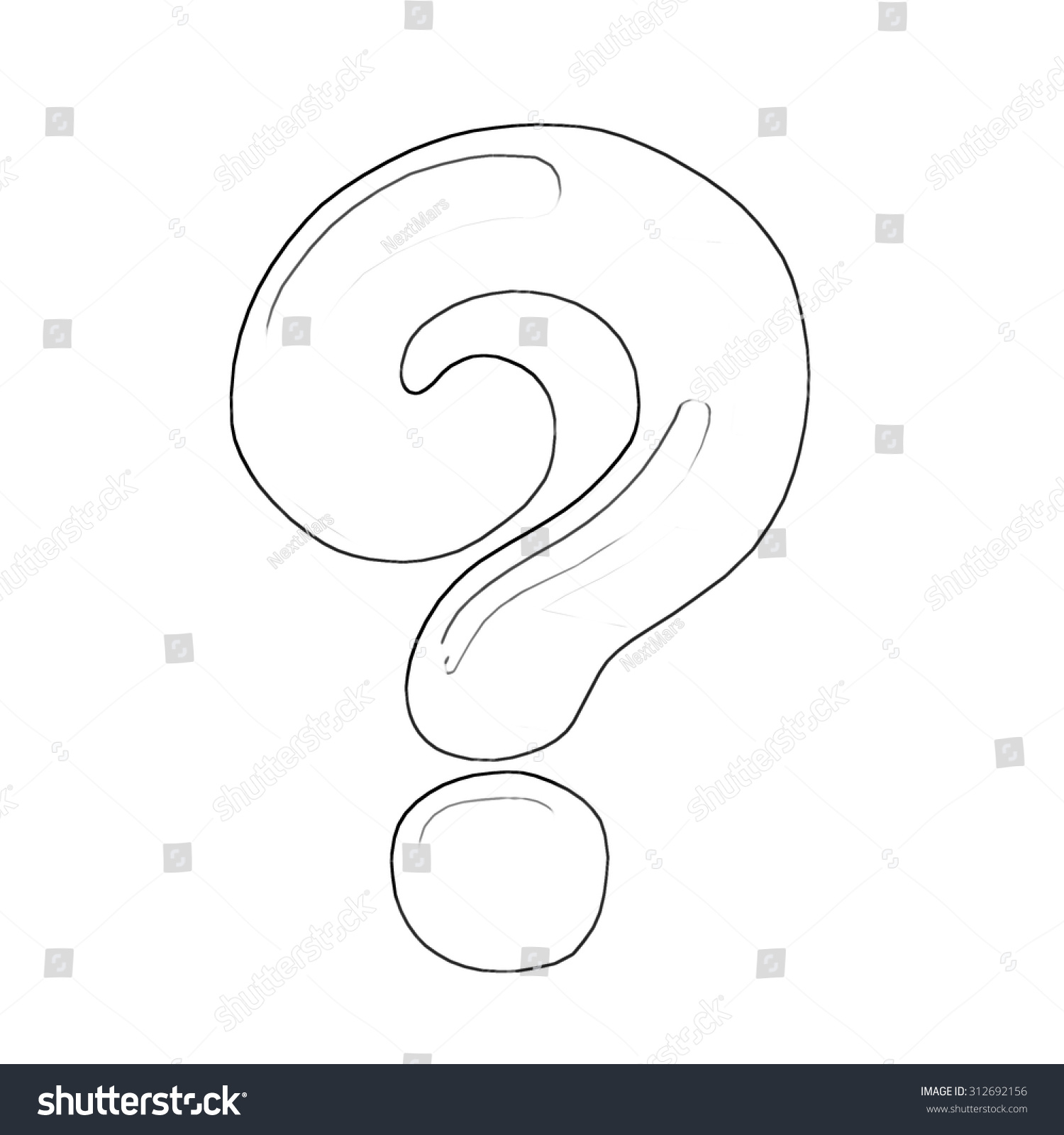 Illustration coloring book series question mark stock illustration