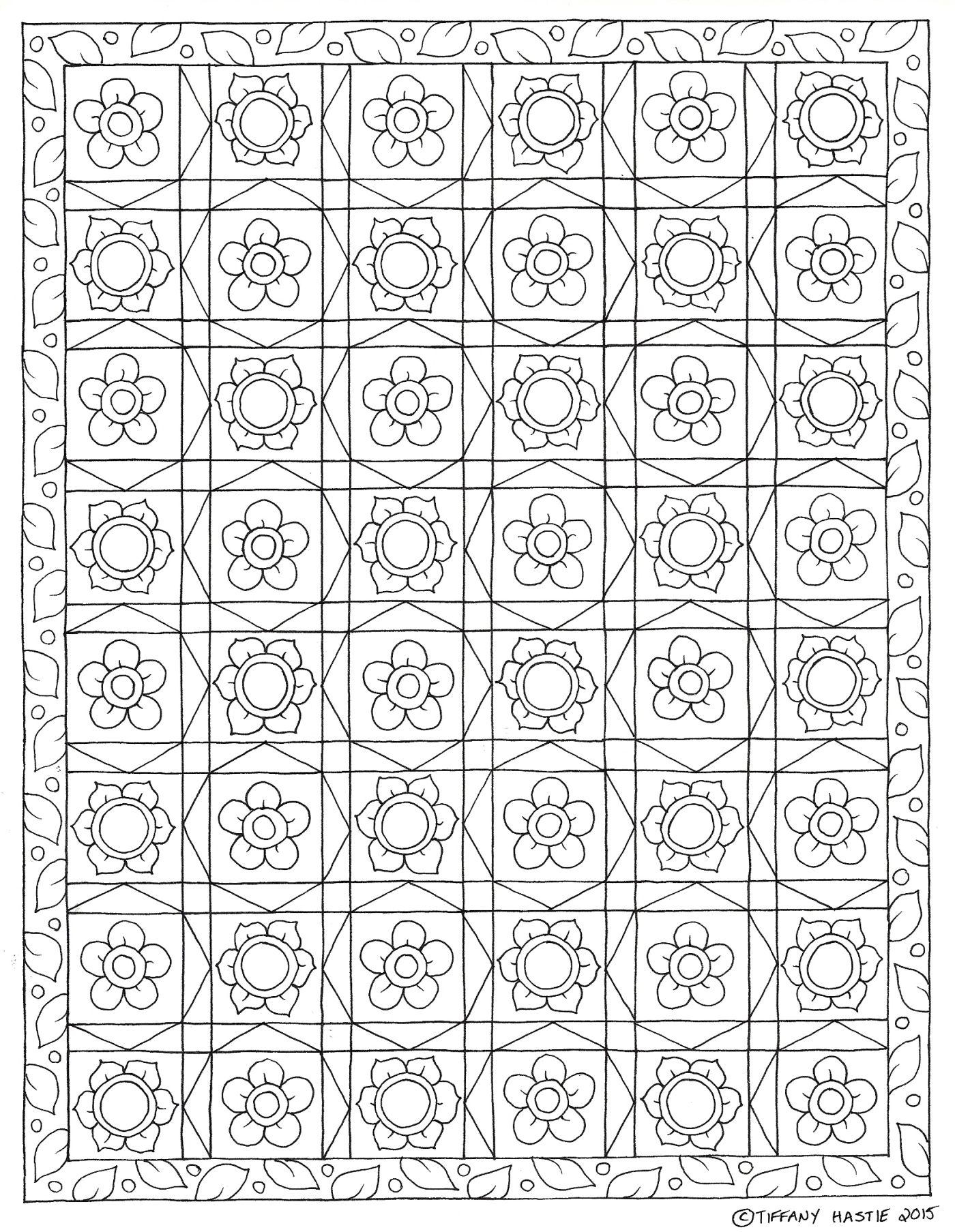 A colouring page for quilt