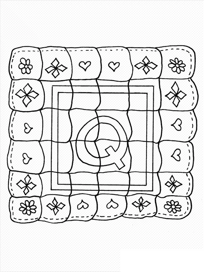 Q quilt coloring page