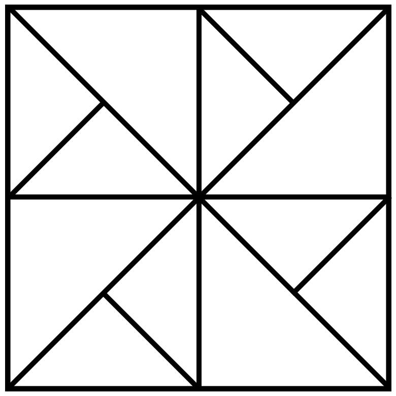 Template for windmill quilt block
