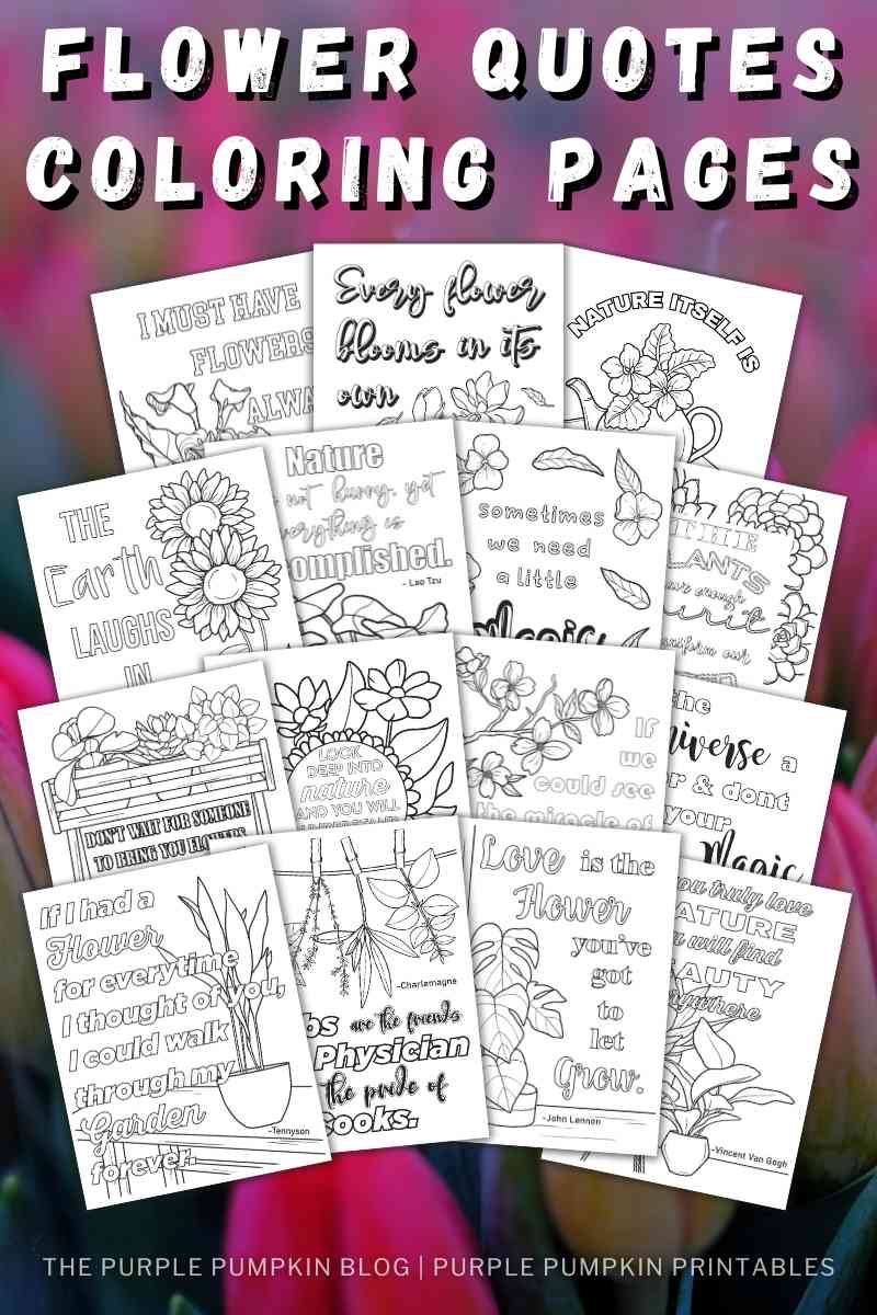 Printable plants flower quotes coloring pages