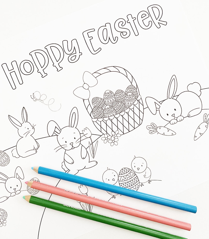 Printable easter bunny coloring page
