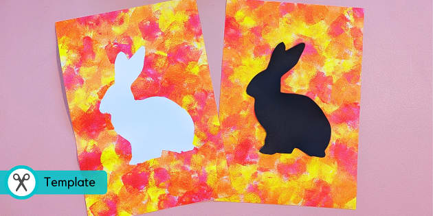 Rabbit silhouette printing art year of the rabbit crafts